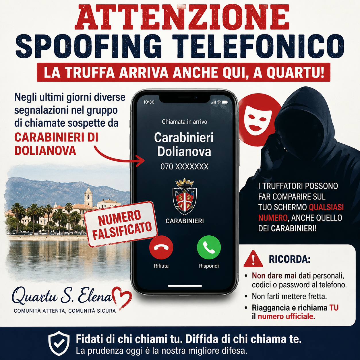 Tra truffa dei falsi Carabinieri arriva anche a Quartu