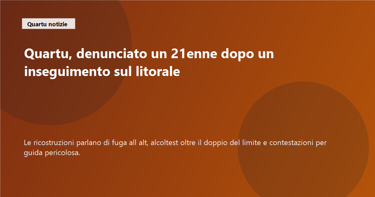 Quartu, denunciato un 21enne dopo un inseguimento sul litorale