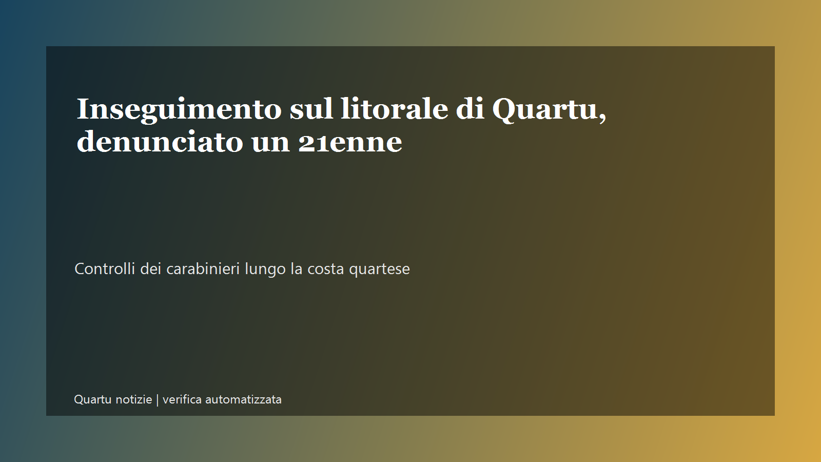 Inseguimento sul litorale di Quartu, denunciato un 21enne