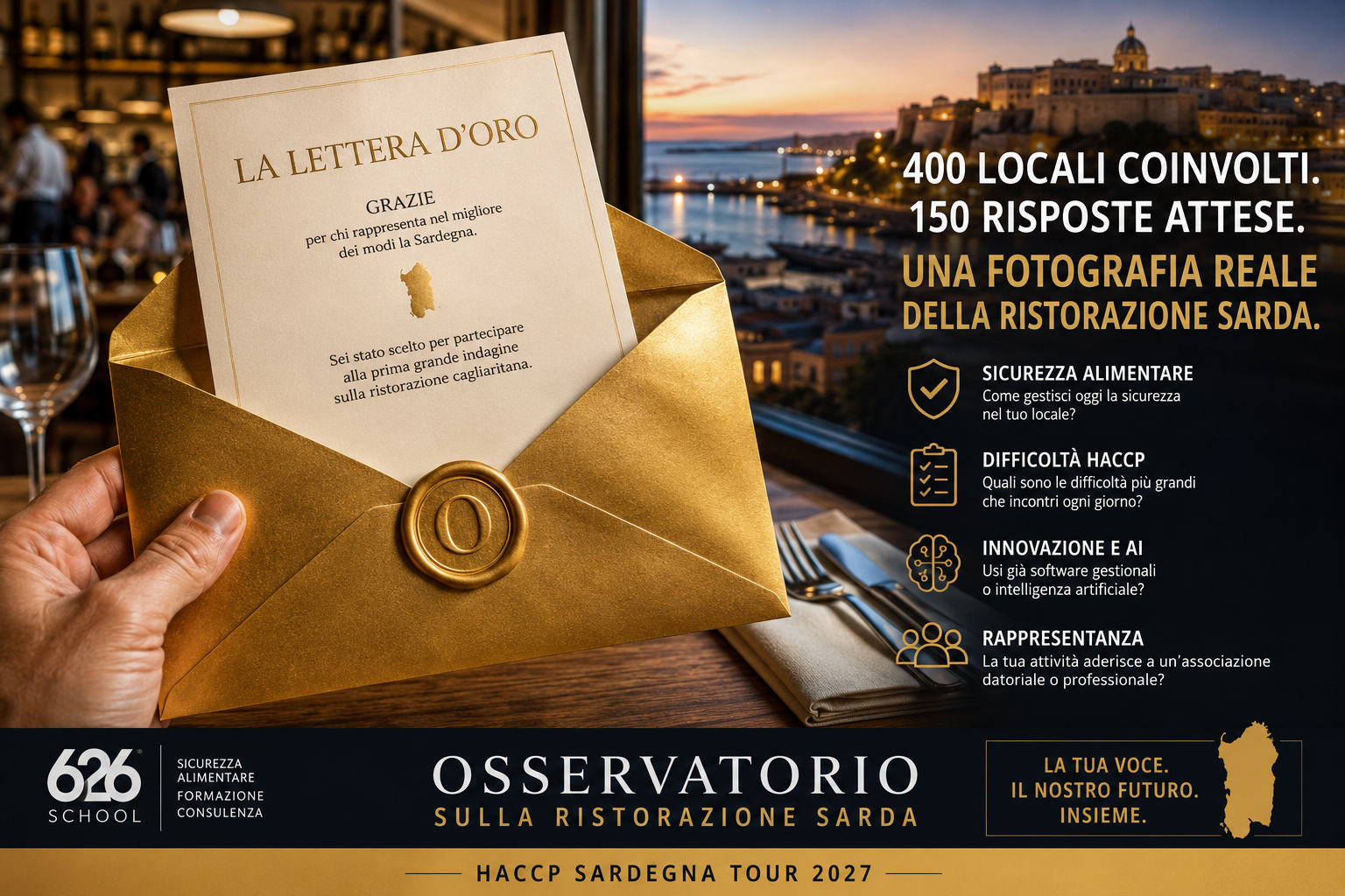 Al via a Cagliari un’indagine conoscitiva sul futuro della ristorazione: 400 le attività coinvolte