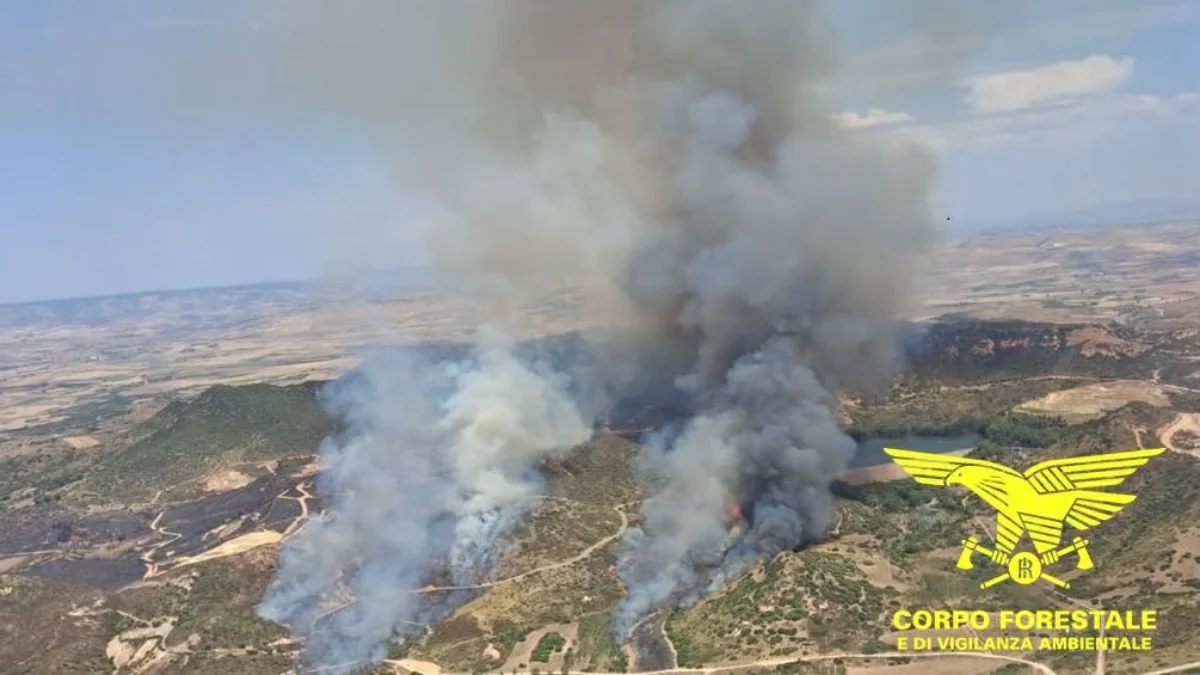 Incendio a Furtei, in azione anche due Canadair: è il fronte più impegnativo della giornata