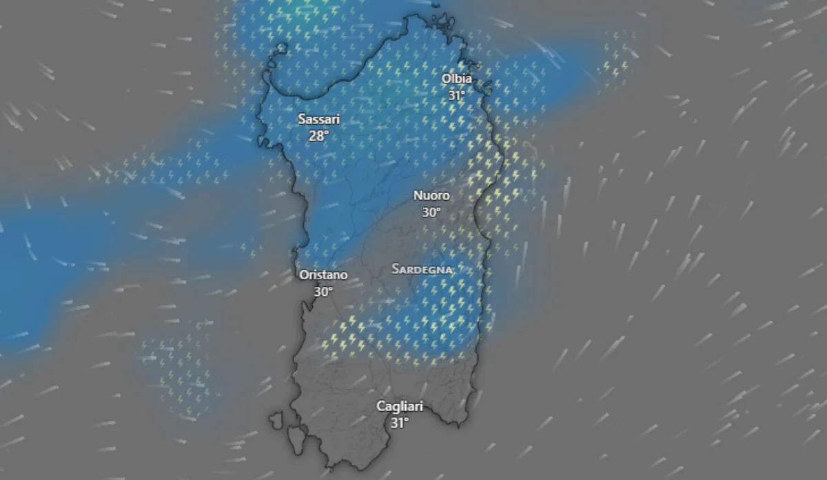 Blitz temporalesco nel Nord Sardegna, ma il fresco dura poco: in arrivo una nuova ondata di caldo