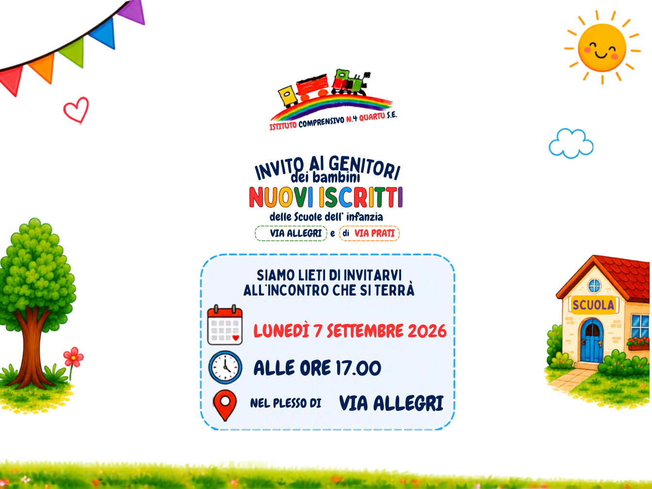 Incontro di accoglienza per i nuovi iscritti nelle Scuole dell’Infanzia di Via Allegri e Via Prati