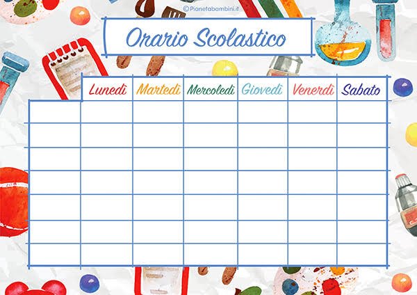 Orario prima settimana scuola secondaria