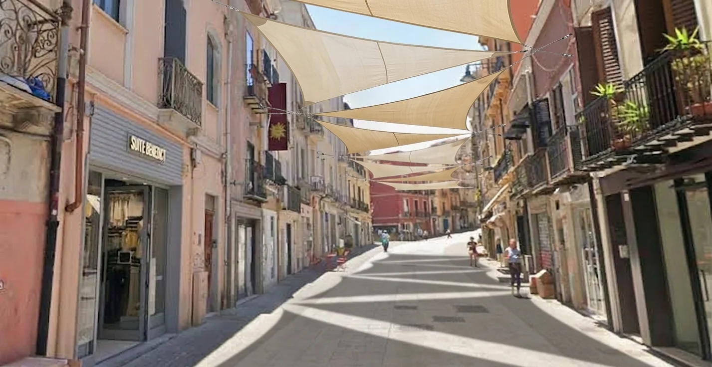 Vele ombreggianti in via Garibaldi, climatizzatori a scuola e alberi: Cagliari sfida il cambiamento climatico
